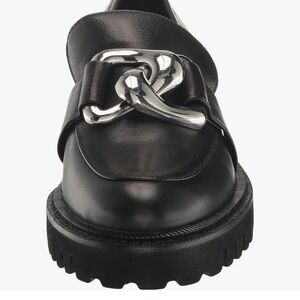 New Aerosoles Women’s Lilia Loafers Black Leather Size 8 Shoes Chunky Flats Work